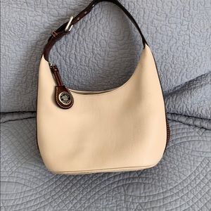 Cute Cream  & Brown Leather Bucket Purse